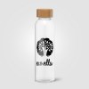 Alpine - 500 ml Bouteille en verre avec couvercle en bambou (+Sérigraphie)