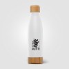 Ibiza Bamboo - 650 ml Bouteille en acier inoxydable à double paroi (+Sérigraphie)