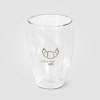 Sculpture - 355 ml Verre à double paroi avec couvercle en bambou (+Sérigraphie)