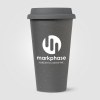 Equator - 265 ml Tumbler en céramique à double paroi avec couvercle en silicone (+Sérigraphie)