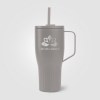 Gobelet Majesty en acier inoxydable recyclé avec paille - 890 ml (+Sérigraphie)
