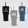 Gobelet Majesty à couvercle étanche en acier inoxydable recyclé - 890 ml (+Sérigraphie)