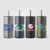 Gobelet Borealis en acier inoxydable recyclé avec paille - 475 ml (+Sérigraphie)