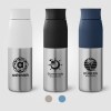 Bouteille Borealis à couvercle à torsion en acier inoxydable recyclé - 650 ml (+Gravure Laser)
