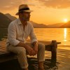 Chapeau paille dorée PANAMA