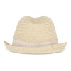 Chapeau de paille végétal avec bande colorée