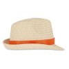 Chapeau de paille végétal avec bande colorée
