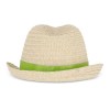 Chapeau de paille végétal avec bande colorée