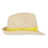Chapeau de paille végétal avec bande colorée