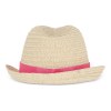 Chapeau de paille végétal avec bande colorée