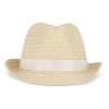 Chapeau de paille végétal avec bande colorée