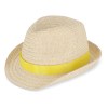 Chapeau de paille végétal avec bande colorée