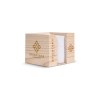 Bloc de papier 10x10x8.5cm FSC dans une boîte cubique en bois