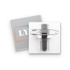 BADGE PLASTIQUE (PS) CARRE 36x36 mm AVEC PINCE EPINGLE