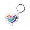 PORTE CLES PLASTIQUE SOUPLE FORME COEUR (anneau 25 mm)