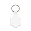 PORTE CLES PLASTIQUE SOUPLE FORME HEXAGONE (anneau 25 mm)