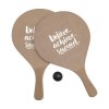 Ensemble de plage sportif : 2 raquettes en MDF brut et balle en caoutchouc