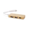 HUB USB en bambou avec prise remplaçable - RIVO