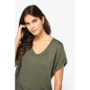 Combinaison en maille manches courtes en lin femme