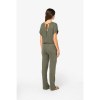 Combinaison en maille manches courtes en lin femme