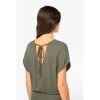 Combinaison en maille manches courtes en lin femme
