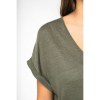 Combinaison en maille manches courtes en lin femme
