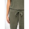 Combinaison en maille manches courtes en lin femme