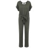 Combinaison en maille manches courtes en lin femme
