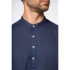 Chemise à col Mao délavée  en lin homme
