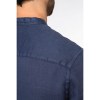 Chemise à col Mao délavée  en lin homme