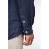 Chemise à col Mao délavée  en lin homme