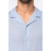 Chemise à col bowling en lin homme