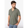 Chemise écoresponsable délavée en jersey manches courtes à col bowling homme