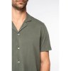 Chemise écoresponsable délavée en jersey manches courtes à col bowling homme