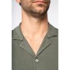 Chemise écoresponsable délavée en jersey manches courtes à col bowling homme