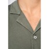 Chemise écoresponsable délavée en jersey manches courtes à col bowling homme
