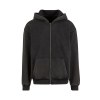 Sweat capuche zippé lourd délavé