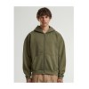 Sweat capuche zippé lourd délavé