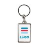 Porte-clés Métallique rectangle L France - Gris