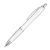 Stylo transparent avec clip en métal argenté