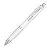 Stylo transparent avec clip en métal argenté