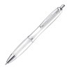 Stylo transparent avec clip en métal argenté