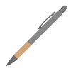 Stylo à bille en aluminium avec zone de préhension en bambou