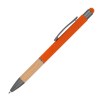 Stylo à bille en aluminium avec zone de préhension en bambou