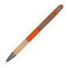 Stylo à bille en aluminium avec zone de préhension en bambou