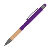 Stylo à bille en aluminium avec zone de préhension en bambou