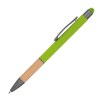 Stylo à bille en aluminium avec zone de préhension en bambou