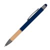 Stylo à bille en aluminium avec zone de préhension en bambou