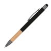 Stylo à bille en aluminium avec zone de préhension en bambou