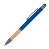 Stylo à bille en aluminium avec zone de préhension en bambou
